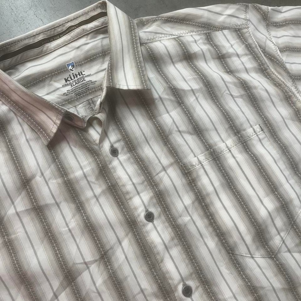 Kuhl men's striped short sleeve button up shirt outdoors summer‎ utility hiking